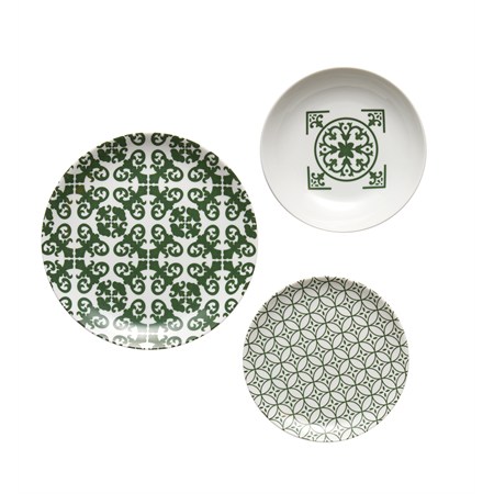 le maioliche set 6 posti tavola verde smeraldo